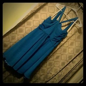 royal blue Davids Bridal short dress